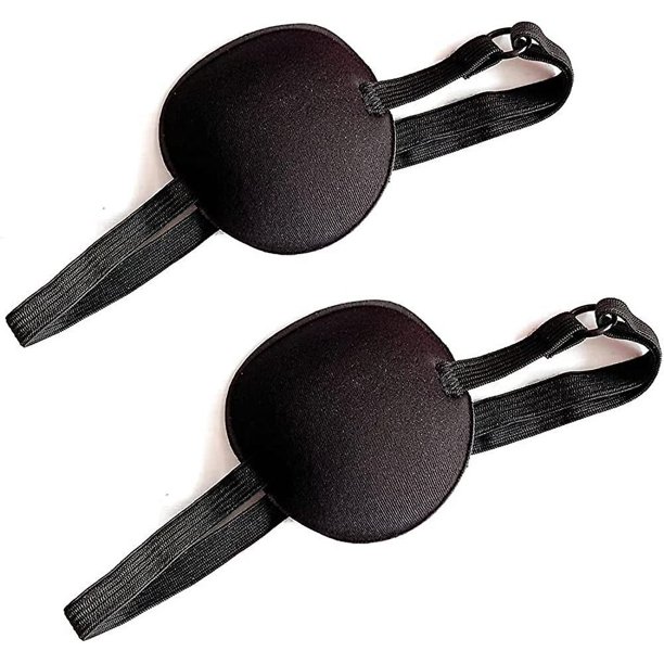 Parche para ojos negro para adultos y niños, parche para ojos cómodo, parche para ojos ajustable para estrabismo, máscara para ojos para recuperación, accesorio de Cosplay para ojos, negro-2 -