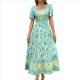 thumbnail image 3 of Vestido Informal, Fluido, con Estampado Floral Bohemio, de Corta y Corte Escalonado para Mujer (Verano 2025) Verde XL, 3 of 9