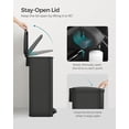 thumbnail image 7 of Kitchen Trash Can, 10.5 Gallon (40 L) Garbage Can, Large Step Trash Bin with Lid, Stainless Steel, Soft Close, 15 Trash Bags Included, Black, 7 of 7