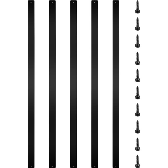 76 Piece Metal Deck Railing 29.5 x 1 x 0.2 Inch Aluminum Stair Railing with Screws for Wood Composite Decks Outdoor Porch