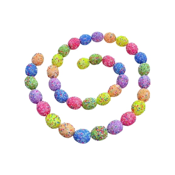 Sktrjpolfis Easter Egg Garland 70.8inch Colorful Foam Eggs Garland for Spring Holiday Wall Fireplace Shelf Party Supplies