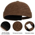 thumbnail image 7 of Jiibva Corduroy Hat Docker Cap for Men Women, Brimless Hats Worker Sailor Cap Beanie Retro Beanie Rolled Cuff Skullcaps with Adjustable, 7 of 7