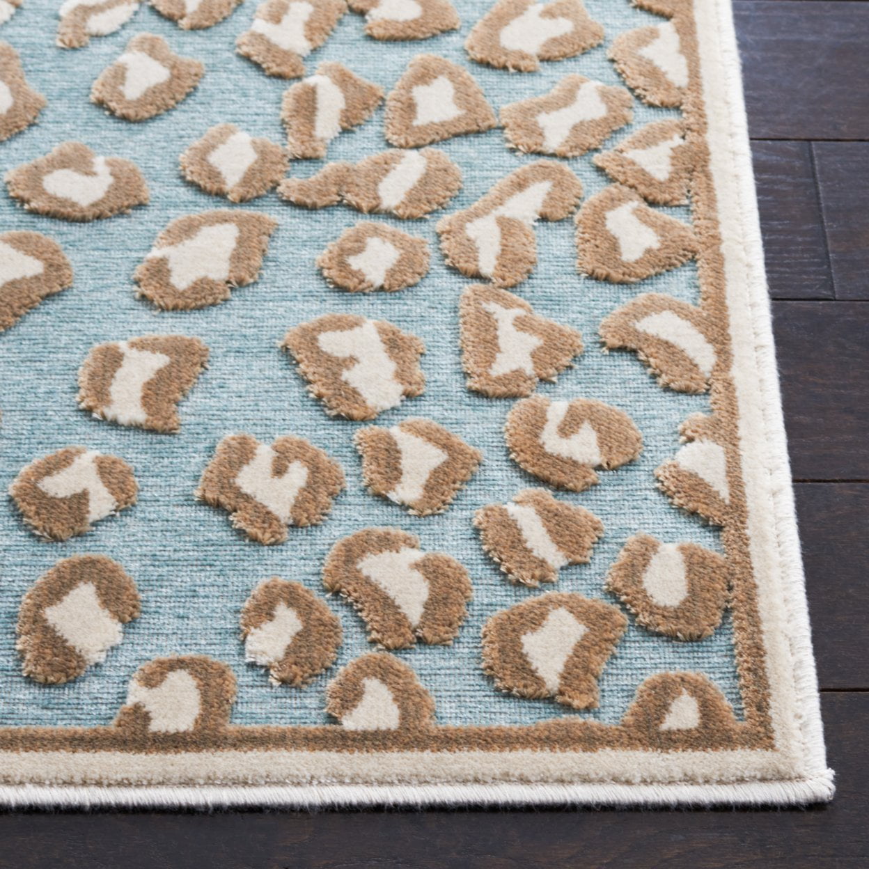 SAFAVIEH Paradise Ronnie Spotted Area Rug, Stone/Aqua, 8' x 11'2"