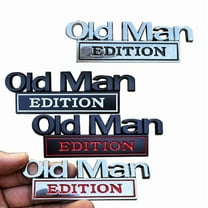 Old Man Edition Metal Emblem,Old Man Edition Car Emblem 3D Metal Sticker Badge – Funny Edition Nameplate Decal For Side Rear Tailgate Bumper – Waterproof Rustproof Adhesive,Car Truck Suv Motorcycle