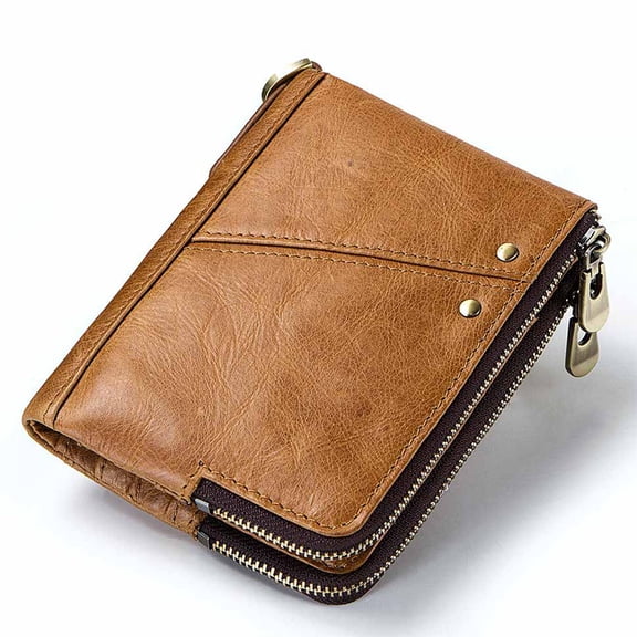 OULII Charming Khaki Male Credit Holder Wallet for Easy Carry of Cards and Cash