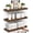 B. Rustic Brown - Americana Farmhouse Style, variant on Yunmu Furniture Black Floating Shelves 15.7in, Set of 3, Wall Mount Rustic Wood Shelf | Easy Install, Space Saving, Hidden Bracket, Wall Shelving for Lego Plant Dorm Laundry Display