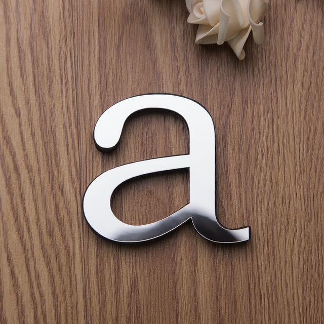 Letters Acrylic Mirror Wall Stickers Solid Circle Wall Stickers 3D Mirror Wall Decals DIY Removable Mirror Wall Stickers for Home Living Room Decoration,A