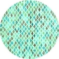 thumbnail image 1 of Ahgly Company Indoor Round Southwestern Turquoise Blue Country Area Rugs, 4' Round, 1 of 4