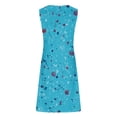 thumbnail image 5 of Nrmvnmi Dresses for Women 2024 Floral Prints Round Neck Casual Sleeveless Suspender Sundress Babycon Going Out Casual Party Dresses Blue-L, 5 of 5
