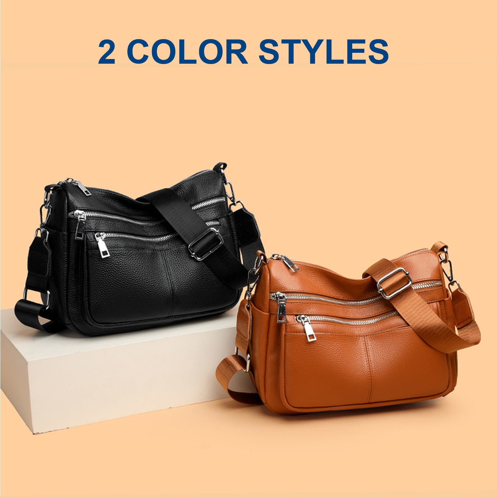 URSOFINE Genuine Leather Women’s Shoulder Bag Large Trendy Hobo Crossbody Purse for Daily & Travel Use