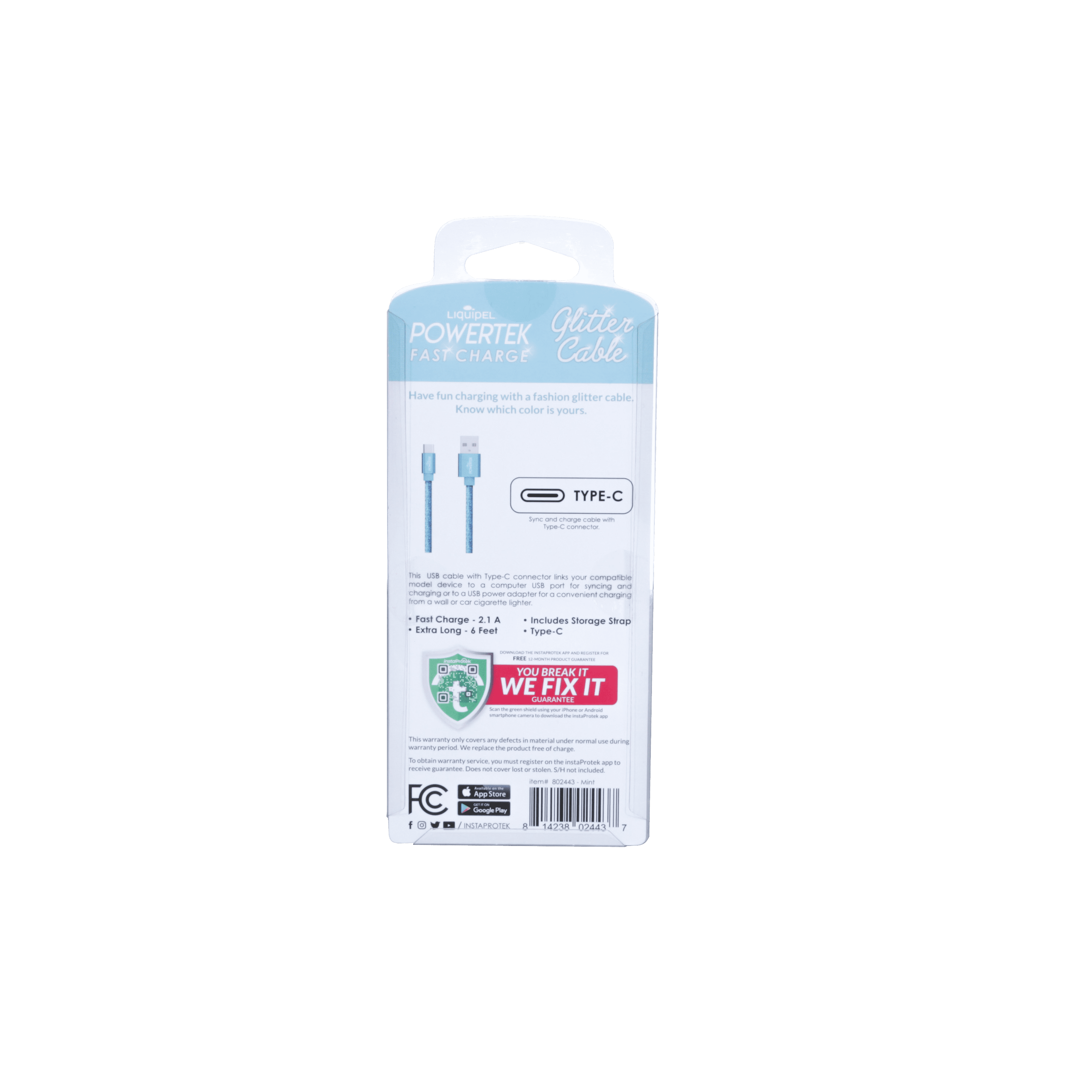 Liquipel Powertek Glitter Type C Cable