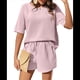 thumbnail image 2 of Conjunto de Pijama para Mujer, de Punto Gofre, de 2 Piezas, para Estar en Casa, con Bolsillos. Raíz de Rosa XXL, 2 of 9