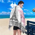 thumbnail image 4 of Dreamtimes Microfiber Beach Towel,Vintage Paris Eiffel Tower Absorbent Sport Towel with Pouch,Quick Dry Pool Towels Pool Blanket for Swimming,Picnic,Yoga Gym 30x60in, 4 of 7