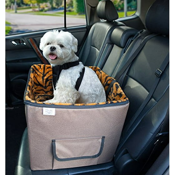 Arf Pets Pet Car Seat Dog Booster Safety With Adjustable Straps Solid Foam Base Includes Attached Tether Strap Plush Washable Lining
