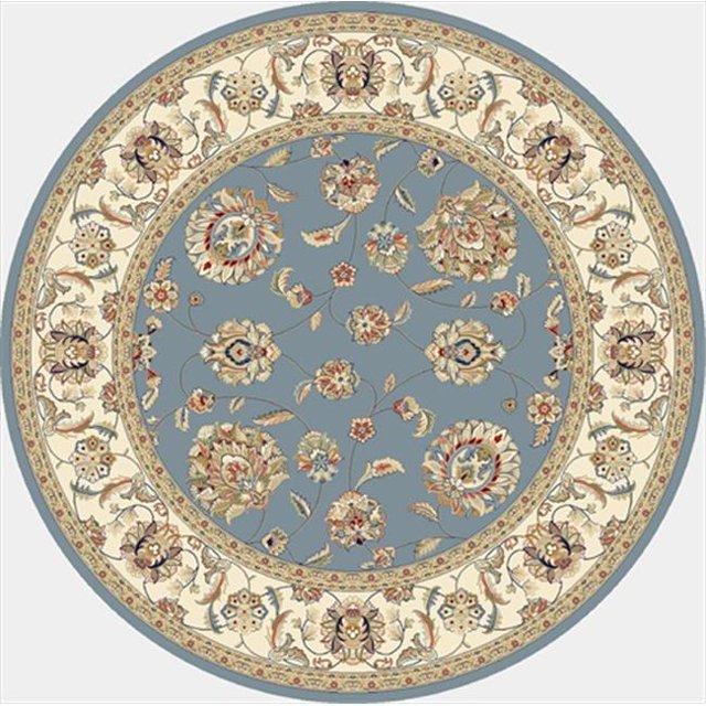 Dynamic Rugs ANR8573655464 Ancient Garden 7.10 Round 57365-5464 Rug - Light Blue/Ivory