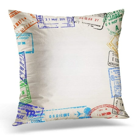 Thai Positioning Pillow - ARHOME Malaysia Travel with Different Passport Stamps Thailand Pillow Case Pillow Cover 18x18 inch