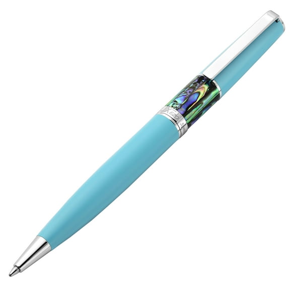 Xezo Speedmaster® Sky Blue Brass Ballpoint Pen - With Paua Abalone