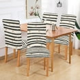 thumbnail image 2 of Yayeee 2 Pack Dining Chair Covers Stretch Parson Chairs Slipcovers Seat Protector, Black Stripes, 2 of 6