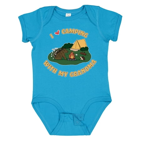 

Inktastic I Heart Camping with My Grandma with Hedgehog and Porcupine Gift Baby Boy or Baby Girl Bodysuit