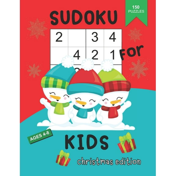 Sudoku For Kids Ages 4-8: Sudoku Christmas Books for Kids, Learn Numbers 1-4 and Grow Logic Skills For Children, (Paperback)