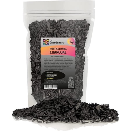 Gardenera - 1 Quart - Premium Horticultural Charcoal for Indoor Plants | Black Diamond Soil Amendment for Orchids, Terrariums, and Gardening