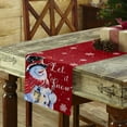 thumbnail image 6 of Ldtrchee Red Christmas Table Runner 108 Inches, Winter Snowman Let Snow Xmas Snowflake Bed Runner Dresser Scarves Tabletop for Indoor Outdoor Parties/Ceremony/Banquet, 13"x 108", 6 of 8