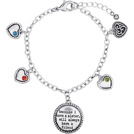 Personalized Planet Sandra Magsamen's Sisters Birthstone Silver-Tone Bracelet