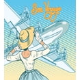 thumbnail image 3 of Going Away Party Duvet Cover Set, Vintage Retro Lady Escorts Aircraft Pop Art Style Travel Comic, Decorative 3 Piece Bedding Set with 2 Pillow Shams, King Size, Pale Blue Yellow, by Ambesonne, 3 of 3