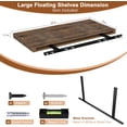 thumbnail image 5 of Dumekko 12 Inch Deep Floating Shelves for Wall, 30" W x 12" D x 1.2" H 2 Pack Floating Shelves Large Storage Space Wall Mount Shelf for Living Room, Kitchen, Bathroom, Rustic Brown, 5 of 8
