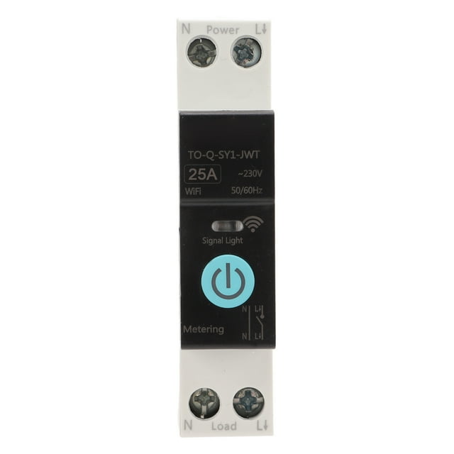 Din Rail Circuit Breaker, Smart Energy Switch, Multiple Functions Smart WiFi Switch with 3 Timing Modes, Mobile Phone Remote Control, for Household Appliances