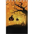 thumbnail image 4 of Coolnut Halloween Pumpkins Bats Thermal Insulated Blackout Grommet Printed Window Curtain, 84"x55" 100% Polyester for Living Room Home Decoration, 2 Panels, 4 of 6