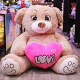 thumbnail image 2 of Peluches Oso Rechoncho Beige PELUCHERIA con corazon Rosa, 2 of 5