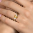 thumbnail image 4 of Gem Stone King 10K Yellow Gold Yellow Citrine and White Moissanite Engagement Ring for Women | 2.11 Cttw | Oval Checkerboard 9X7MM | Gemstone November Birthstone | Size 5, 4 of 7