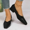 thumbnail image 4 of Black Women'S Loafers Woven Synthetic Leather Square Toe With Soft Sole And Low Heel Slip On Design Casual Comfortable Flats For Everyday Wear Size 42, 4 of 9