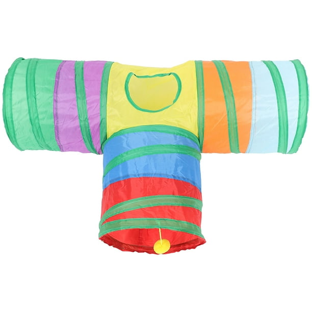 Túnel plegable para conejos, túnel interactivo para hámsters, túnel para esconderse, juguete de tubo para conejos.