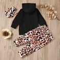 thumbnail image 5 of Odeerbi Baby Boy Girl Clothes 3Pcs Hoodie Sweatshirt Leopard Print Pants Headband Outfit Set, 5 of 9