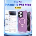 thumbnail image 2 of for iPhone 15 Pro Max Case Compatible with MagSafe Ring Stand Ring Holder Chain Drop Protection Durable Cover for Men Women Girls Cute Purple  Phone Cases for Apple iPhone 15 Pro Max, 2 of 12