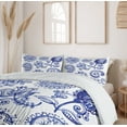 thumbnail image 5 of Ambesonne Paisley Duvet Cover Sets, Watercolor Mandala, 2-King, Navy Blue White, 5 of 6