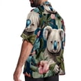 thumbnail image 3 of Koala Men's Short Sleeve Spread Collar Button Down Beach Print Casual Shirts, 3 of 6