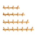 thumbnail image 4 of Gancho de pared de madera de haya con varilla redonda para colgar ropa en el pasillo, sin perforaciones, para puerta trasera de madera, perchero de pared, 4 of 5