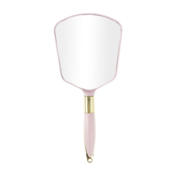 Unique Bargains Square Handheld Mirror with Handle for Women 4.3" W x 9.5" L Pink