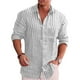 thumbnail image 2 of Camisas De Vestir Para Hombre Camisa de vestir informal de manga larga a cuadros con botones a la moda para hombre (Grey, M), 2 of 6