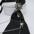 thumbnail image 6 of JZROCKER Steampunk Black Necktie Gothic Rhinestone Metal Chain Crystal Pendant Jewelry Bowtie Evening Adjustable Pre-Tied Bow Tie, 6 of 10