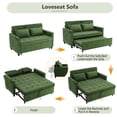 thumbnail image 4 of Euroco 56.9" Loveseat Sofa Pull-out Sofa Bed Sleeper Sofa with a Reversible Backrest Cushion, Side Pockets, Two USB Ports and a Phone Holder for Living Room, Green, 4 of 9