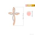 thumbnail image 3 of ANGARA Natural Diamond Ribbon Cross Pendant in 14K Rose Gold for Women (Size-1.3mm| Color-G| Clarity-VS2) | April Birthstone, Birthday, Anniversary, Jewelry Gift for Women | Natural Diamond Necklace, 3 of 7