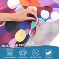 thumbnail image 3 of Yayeee Kitchen Curtains Tier Pair Light Filtering 27"x36" Rod Pocket Short Cafe Window Panel, Black Colorful Circles, 3 of 7