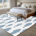 thumbnail image 4 of Abstract Art Fish Blue Area Rugs 8'x10', Washable Small Throw Rugs for Living Room Patio, Coastal Ocean Summer Marine Life Indoor Outdoor Rug Non-Slip Low Pile Carpet Runner Reversible Floor Mats, 4 of 8