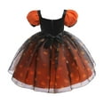 thumbnail image 3 of Halloween Pumpkin Witch Costume for Girls Kid Cosplay Tulle Dress, 3 of 7