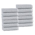 thumbnail image 2 of Superior Amelia Viscose Cotton Blend Medium Weight Face Towels Washcloths, Set of 12, Denim Blue, 2 of 11