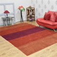 thumbnail image 1 of 5 x 8 ft. Hand Knotted Gabbeh Silk Mix Solid Rectangle Area Rug, Orange & Red, 1 of 1